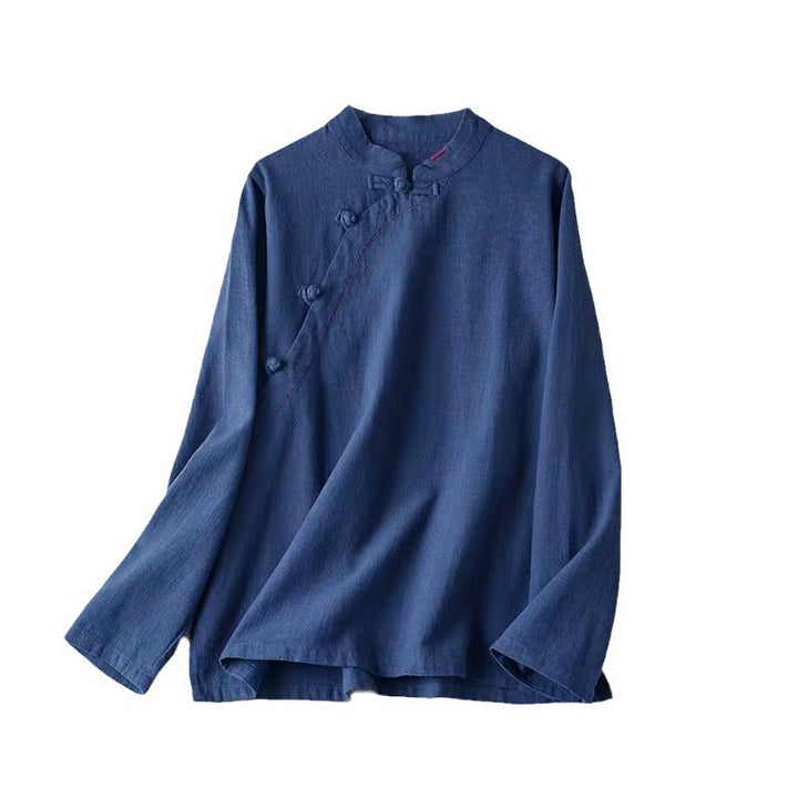 Buddha Stones Oblique Collar Knot button Loose Clothing - image 22