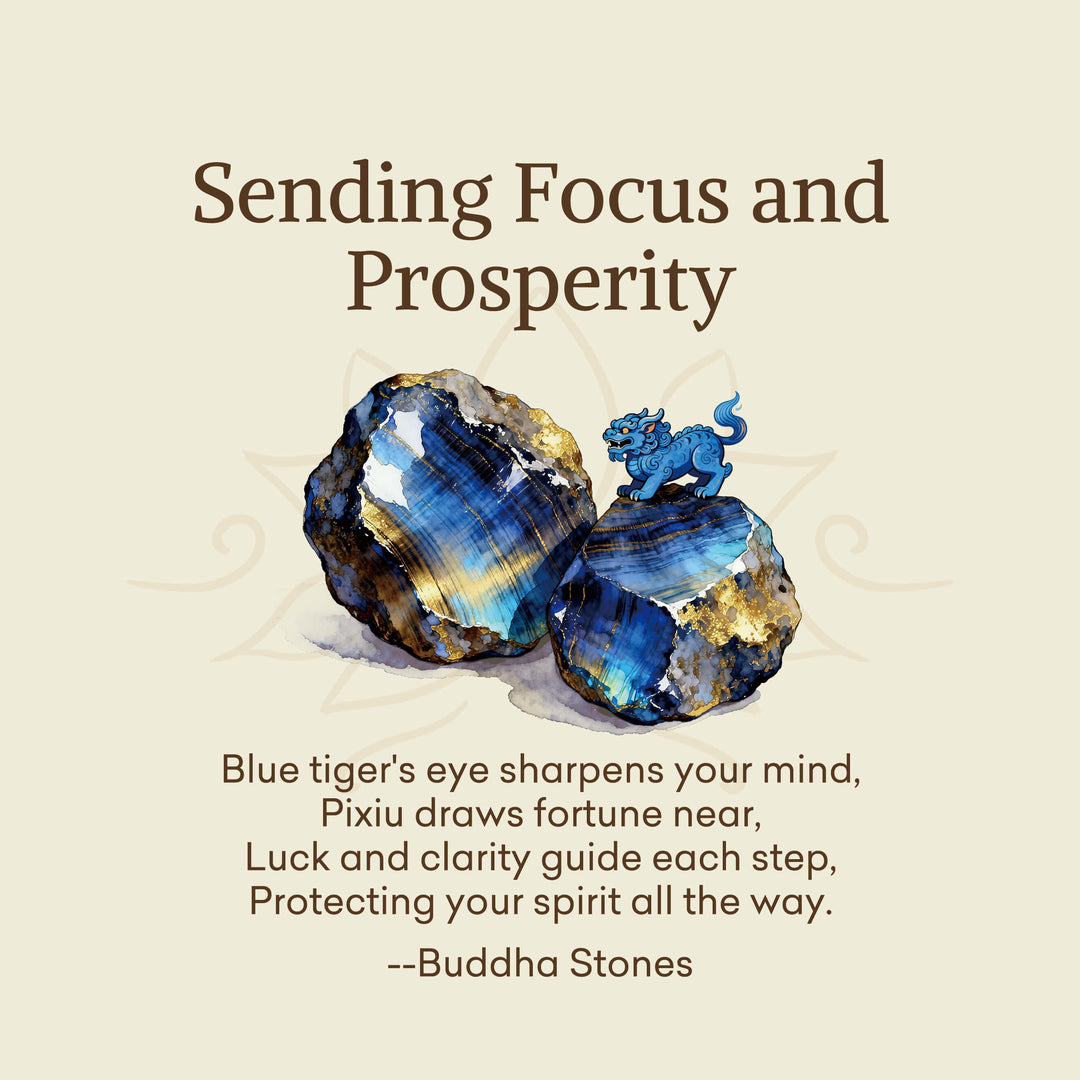 Buddha Stones "Sending Focus and Prosperity" Tiger Eye Pixiu Bracelet Includes Gift Message Card - image 2