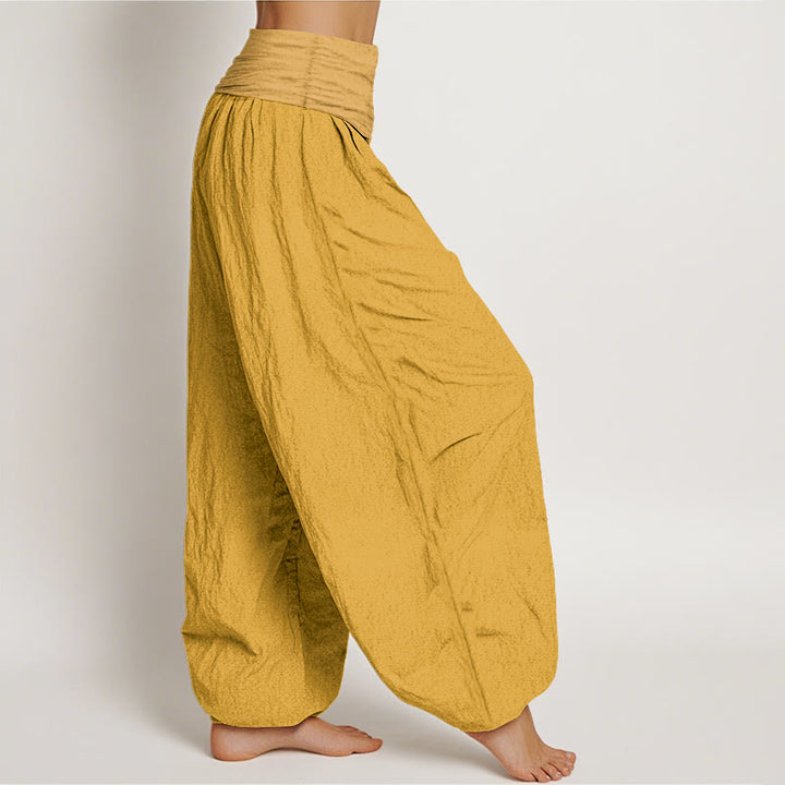 Buddha Stones Goldenrod Women's Pure Cotton Elastic Waist Harem  Pants - image 2