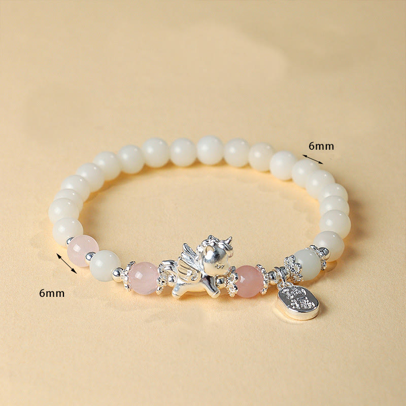 Buddha Stones 999 Sterling Silver Year Of The Horse Natural Black Obsidian Bodhi Seed Strength Bracelet - image 8