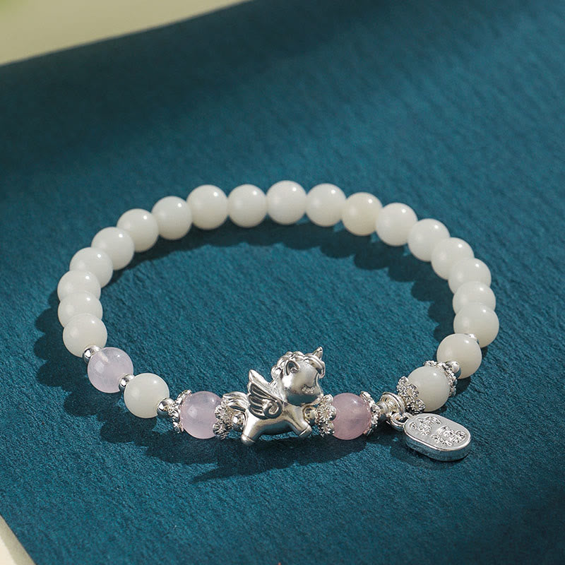 Buddha Stones 999 Sterling Silver Year Of The Horse Natural Black Obsidian Bodhi Seed Strength Bracelet - image 10