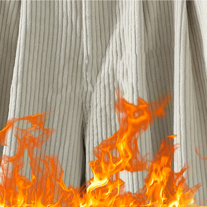 Buddha Stones Women's Winter Plain Corduroy Cotton High Waist Fleece-Lined Harem Pants With Pockets - image 10