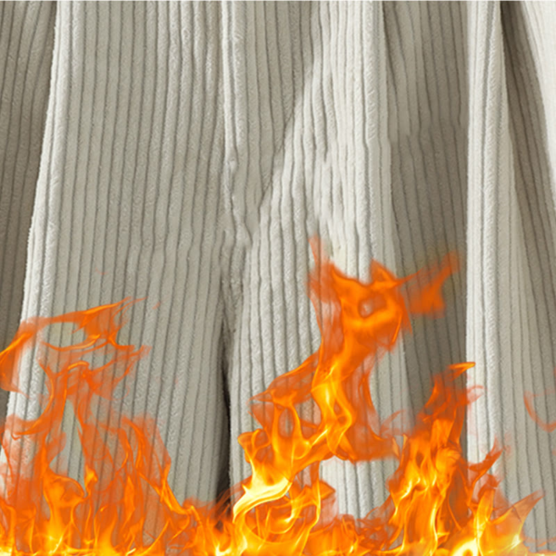 Buddha Stones Women's Winter Plain Corduroy Cotton High Waist Fleece-Lined Harem Pants With Pockets - image 10