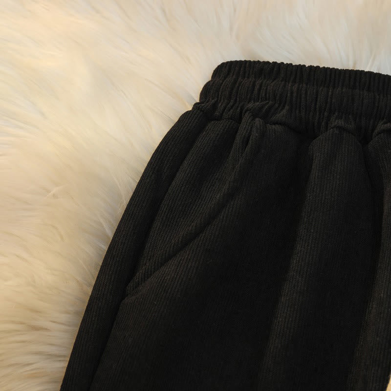 Buddha Stones Women's Patchwork Cotton Corduroy Fleece-Lined Wide Leg Pants With Pockets - image 19