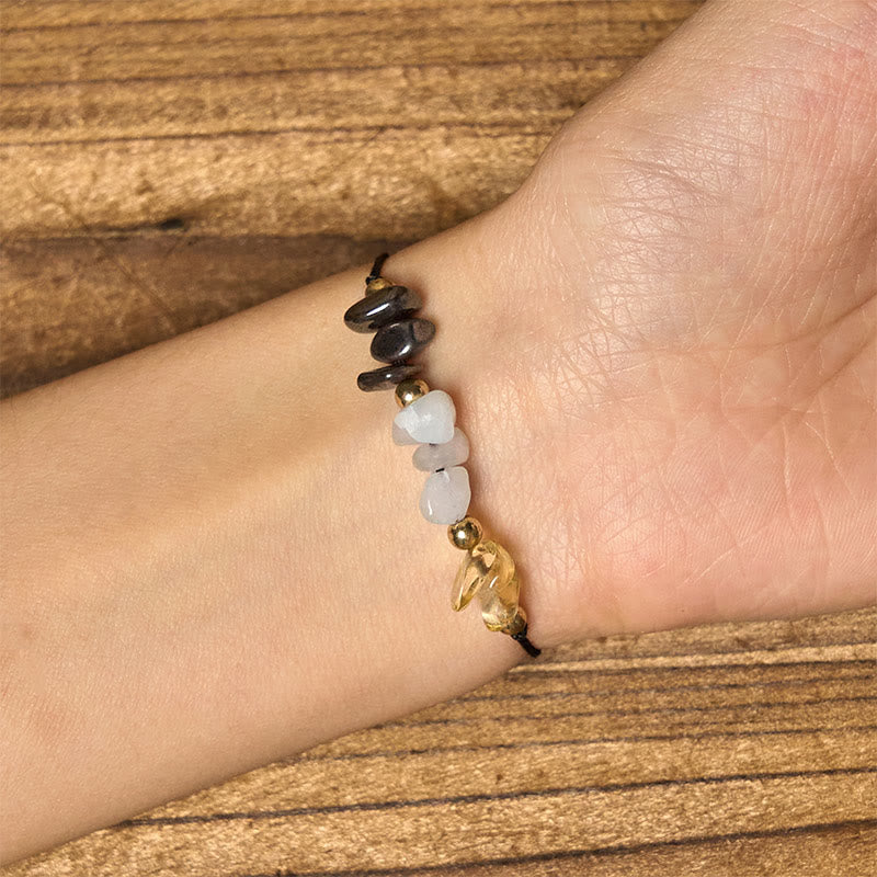 Buddha Stones Citrine Green Aventurine Pyrite Success Rope Card Bracelet - image 5