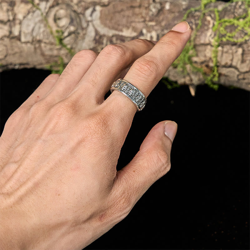 Buddha Stones The Lord Of The Corpse Forest Copper Skull New Beginning Ring - image 4
