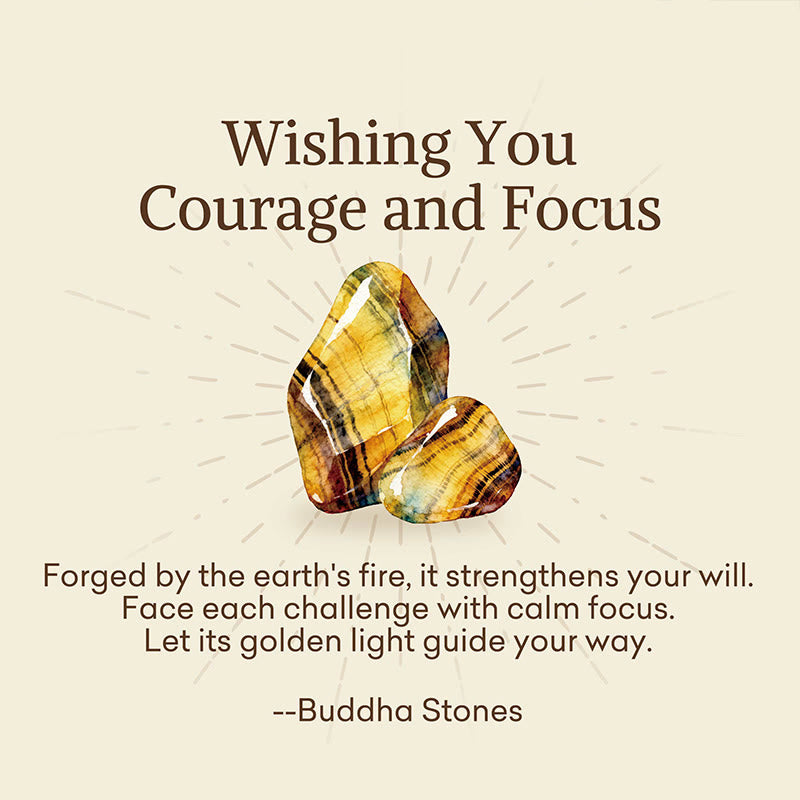 Buddha Stones "Wishing You Courage and Focus" Tiger Eye Leather Bracelet Includes Gift Message Card - image 2