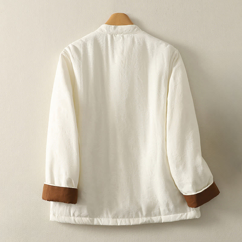 Buddha Stones Women's Solid Color Frog-Button Design Long Sleeve Cotton Jacket With Pockets - image 6