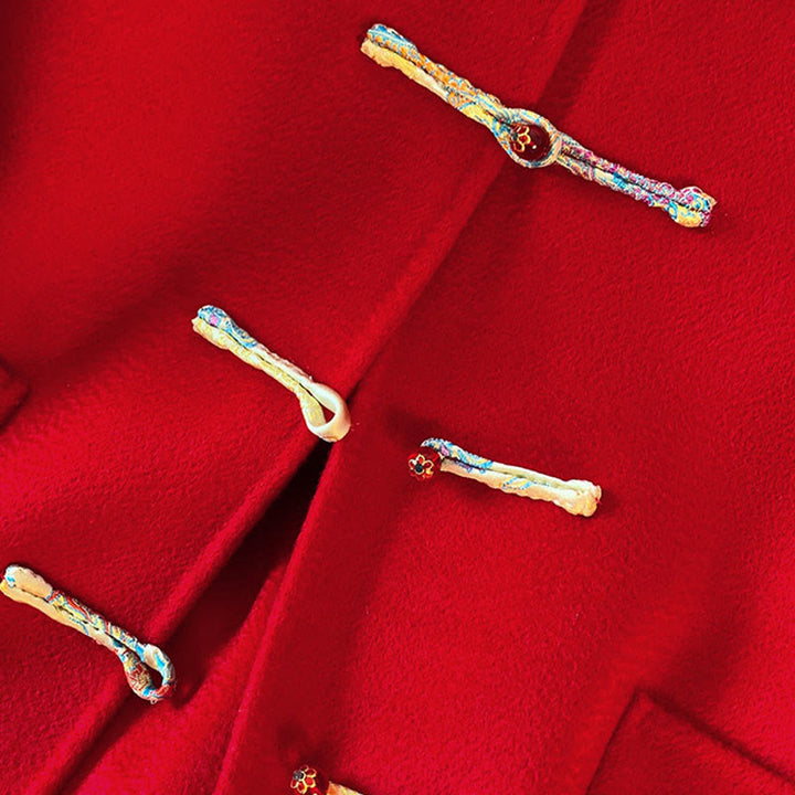 Buddha Stones Winter Embroidery Buttons Design Long Sleeve Women's Cotton Jacket With Pockets - image 8