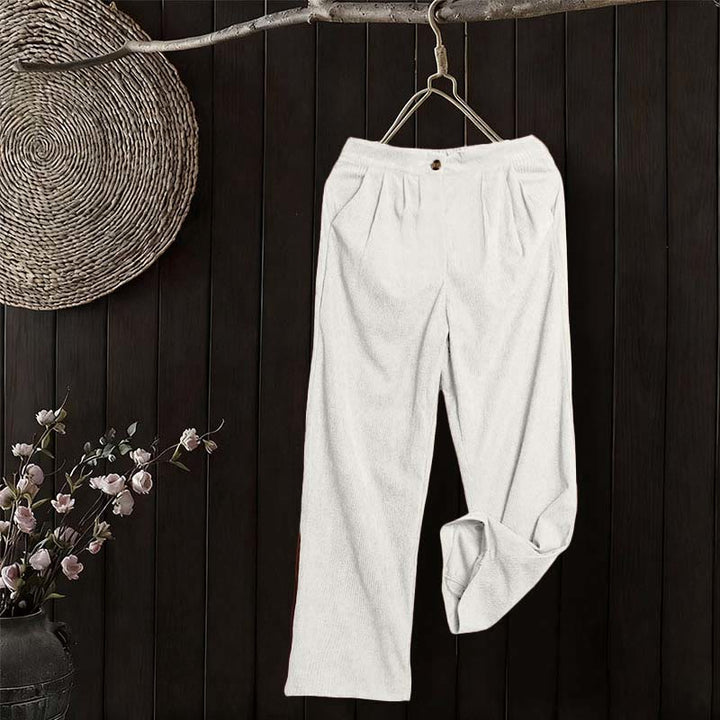 Buddha Stones Casual Corduroy Straight-leg Women's Pants With Pockets - image 18