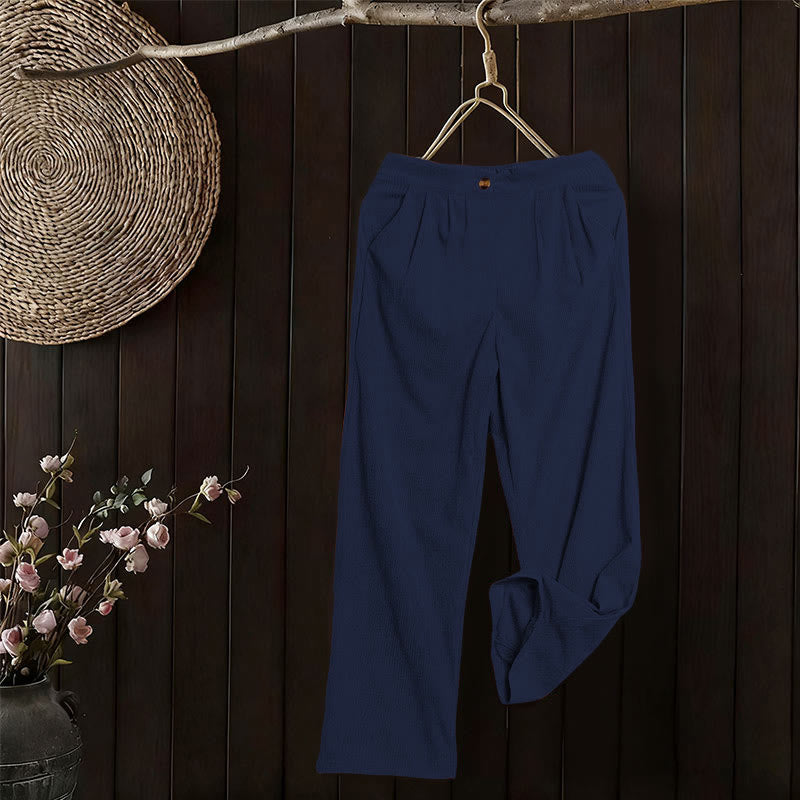 Buddha Stones Casual Corduroy Straight-leg Women's Pants With Pockets - image 32
