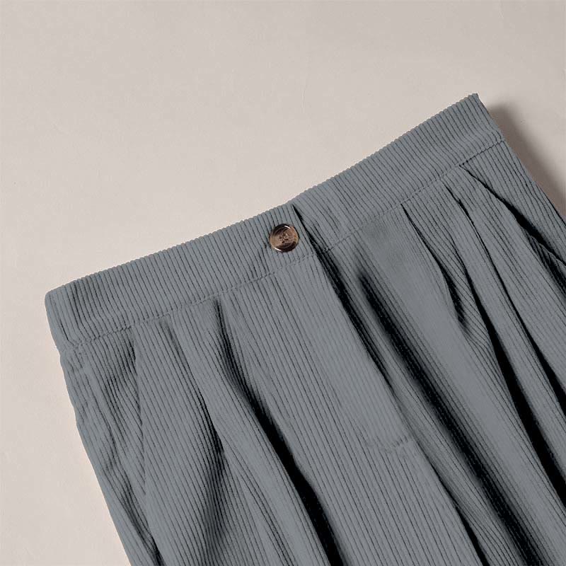 Buddha Stones Casual Corduroy Straight-leg Women's Pants With Pockets - image 46