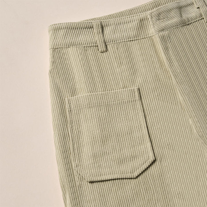 Buddha Stones Plain Corduroy Polyester Women's Buttons Wide Leg Pants With Pockets - image 11