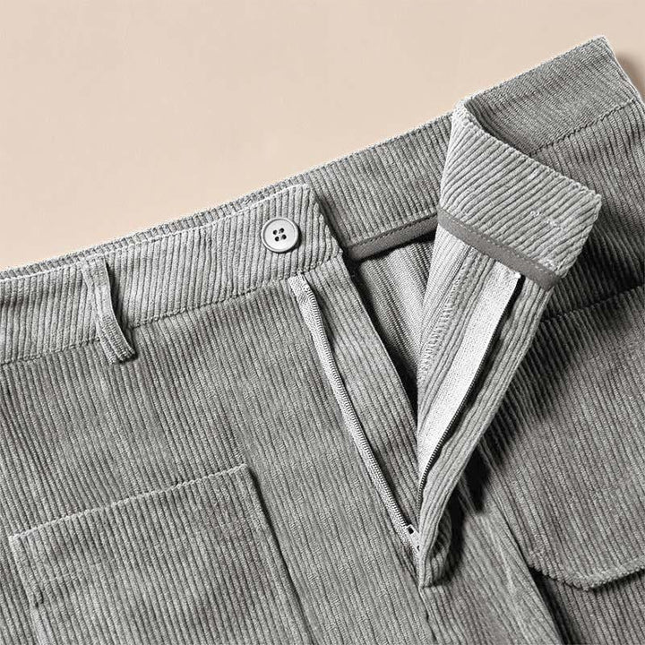 Buddha Stones Plain Corduroy Polyester Women's Buttons Wide Leg Pants With Pockets - image 17
