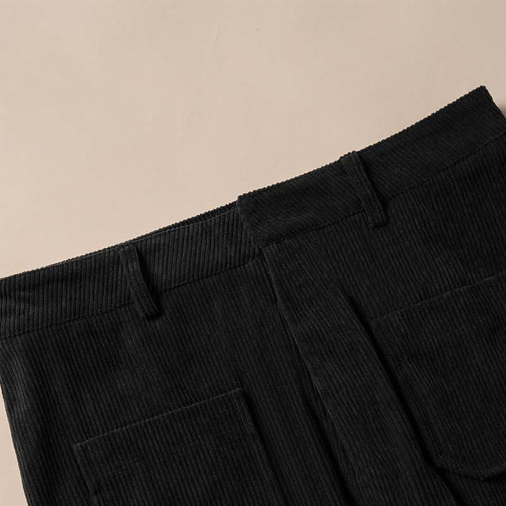 Buddha Stones Plain Corduroy Polyester Women's Buttons Wide Leg Pants With Pockets - image 26