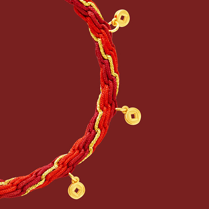 Buddha Stones Copper Plated 18k Gold Year Of The Horse Fu Character Red String Luck Braided Bracelet - image 11