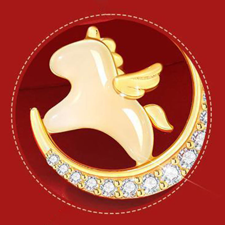 Buddha Stones Year Of The Horse 925 Sterling Silver Hetian Jade Zircon Abundance Pendant Necklace - image 7