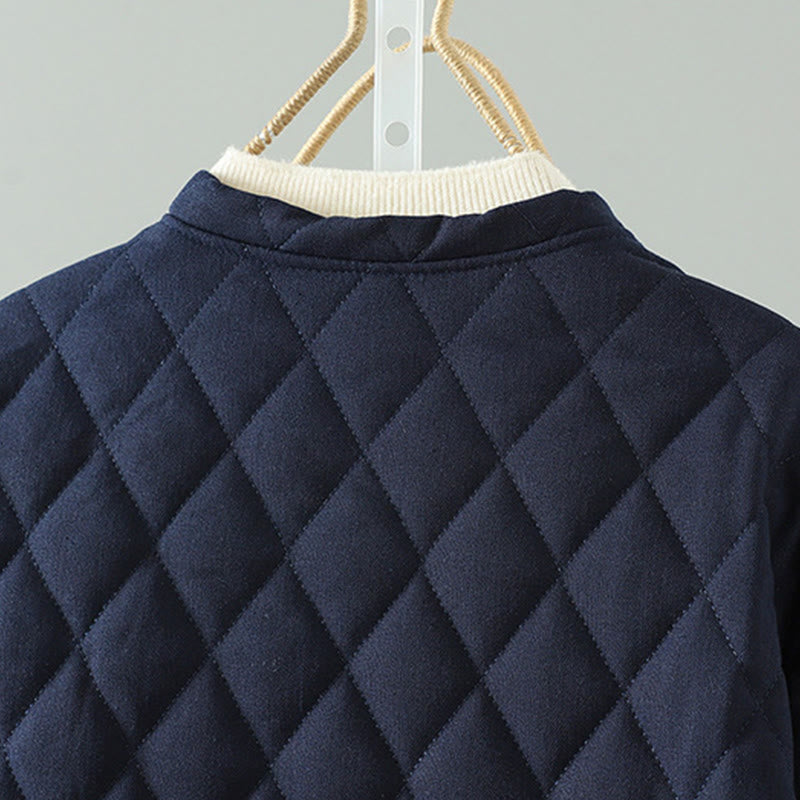 Buddha Stones Ethnic Frog-button Patchwork Women's Thickened Cotton Long Sleeve Jacket With Pockets - image 9