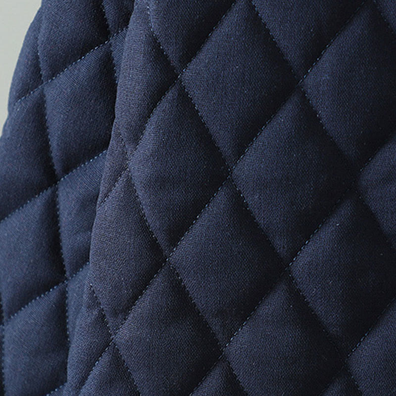 Buddha Stones Ethnic Frog-button Patchwork Women's Thickened Cotton Long Sleeve Jacket With Pockets - image 4