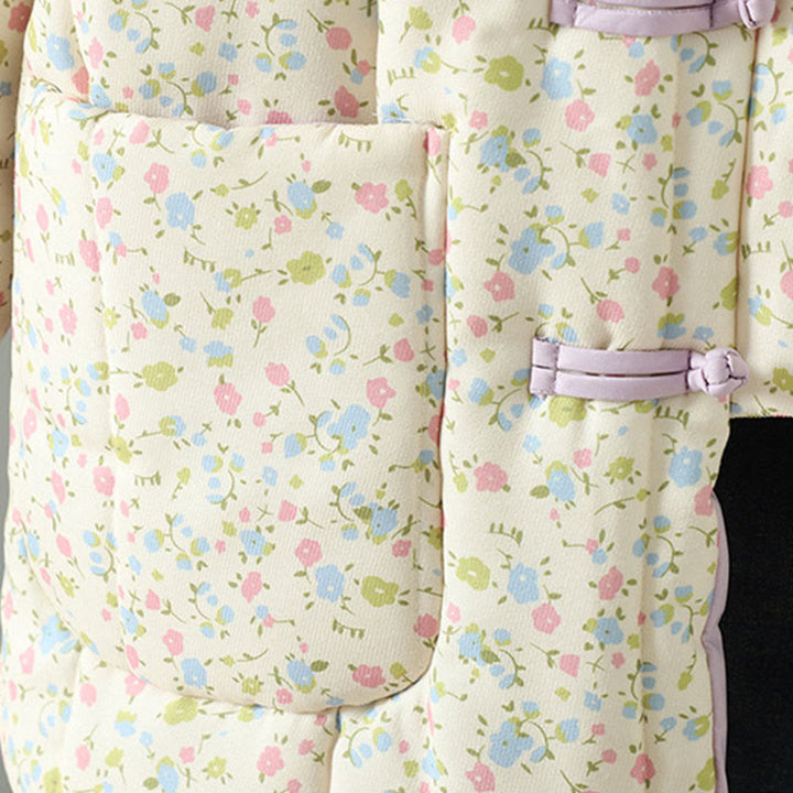 Buddha Stones Button Design Floral Pattern Women's Cotton Long Sleeve Thickened Jacket With Pockets - image 6