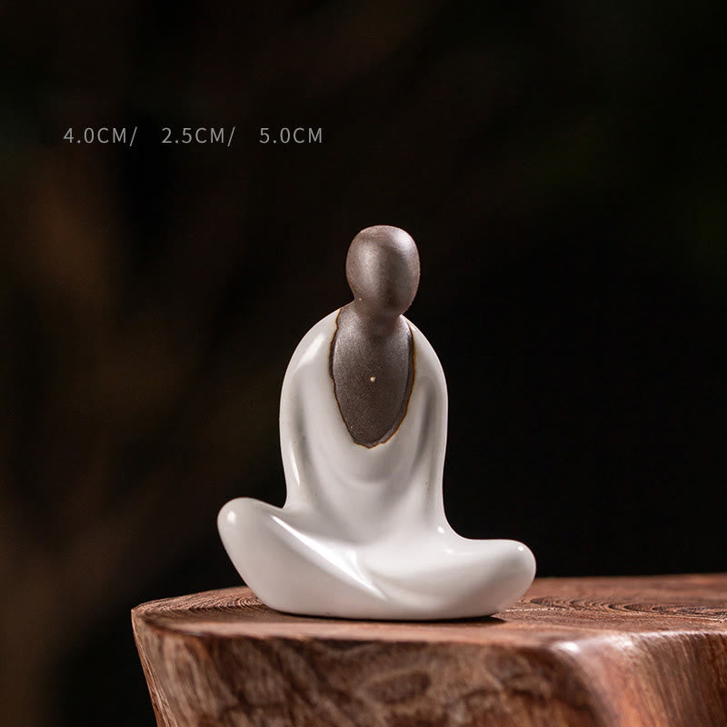 Buddha Stones Small Formless Buddha Meditating Ceramic Statue Zen Home Decoration 4*2.5*5cm - Buddha 4*2.5*5cm - image 0