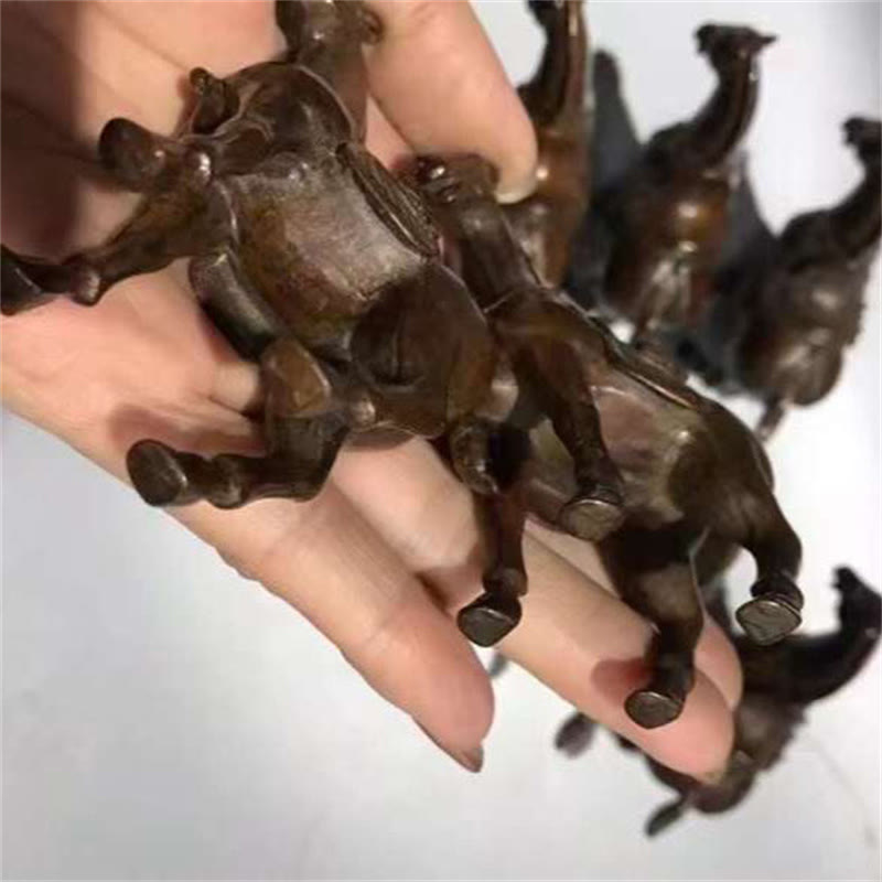 Buddha Stones Ancient Year of the Horse Alloy Home Decoration 7.5*2.6*7 cm - image 2