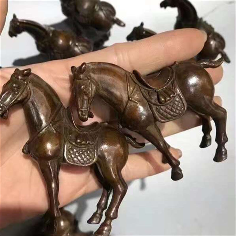 Buddha Stones Ancient Year of the Horse Alloy Home Decoration 7.5*2.6*7 cm - image 3