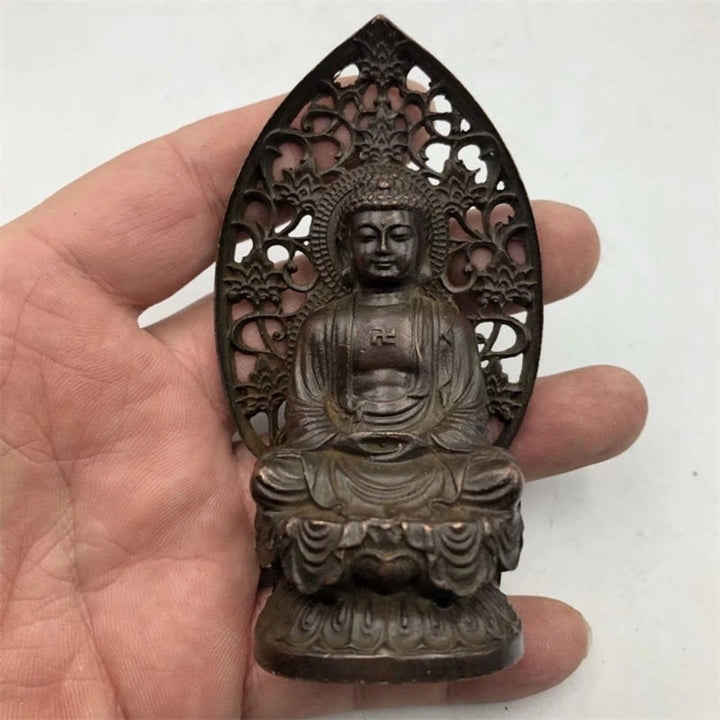Buddha Stones Tathagata Buddha Alloy Statue Zen Home Decoration 9*4.5 cm - Buddha 9*4.5 cm - image 0