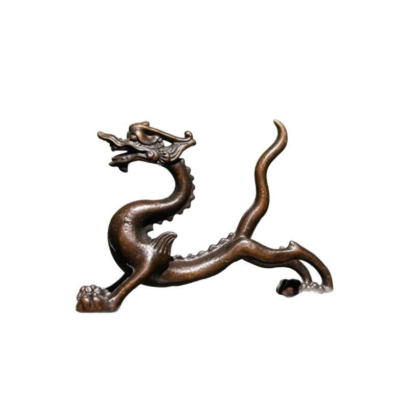 Buddha Stones Mini Dragon Alloy Luck Protection Home Decoration 7.6*2.5*5.4 cm - image 5