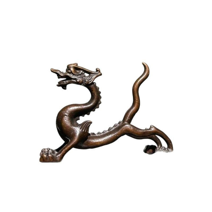 Buddha Stones Mini Dragon Alloy Luck Protection Home Decoration 7.6*2.5*5.4 cm - image 5
