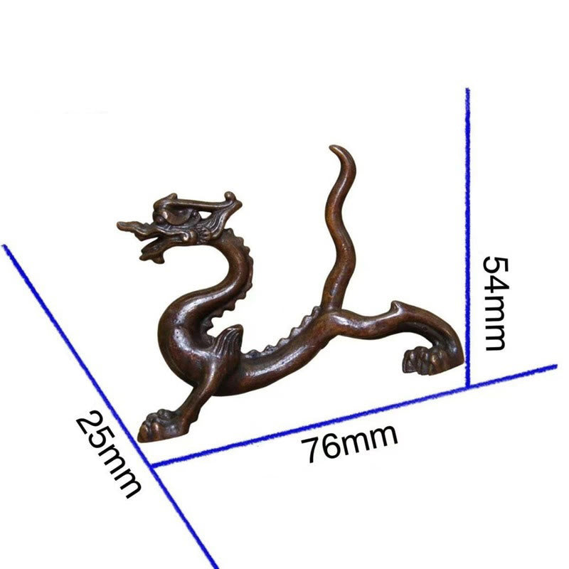Buddha Stones Mini Dragon Alloy Luck Protection Home Decoration 7.6*2.5*5.4 cm - image 6