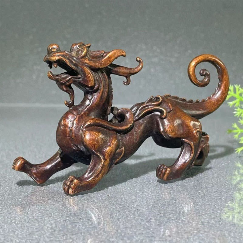 Buddha Stones FengShui Small PiXiu Alloy Wealth Luck Decoration 9.2*2.4*5.2 cm - image 2