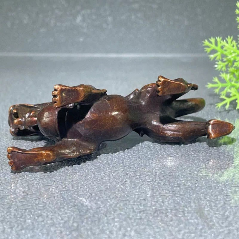 Buddha Stones FengShui Small PiXiu Alloy Wealth Luck Decoration 9.2*2.4*5.2 cm - image 6