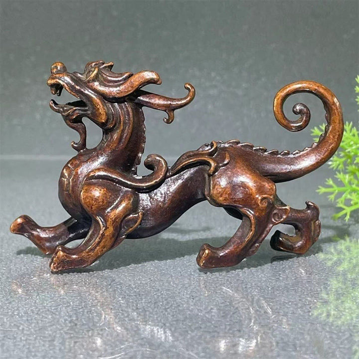 Buddha Stones FengShui Small PiXiu Alloy Wealth Luck Decoration 9.2*2.4*5.2 cm - image 9