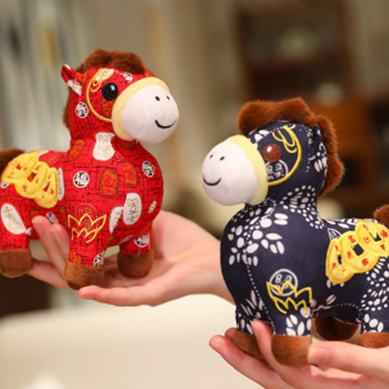 Buddha Stones Year of the Horse Copper Coins Plush Doll Home Decoration - image 16