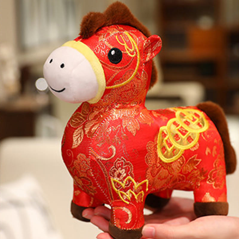 Buddha Stones Year of the Horse Copper Coins Plush Doll Home Decoration - image 9