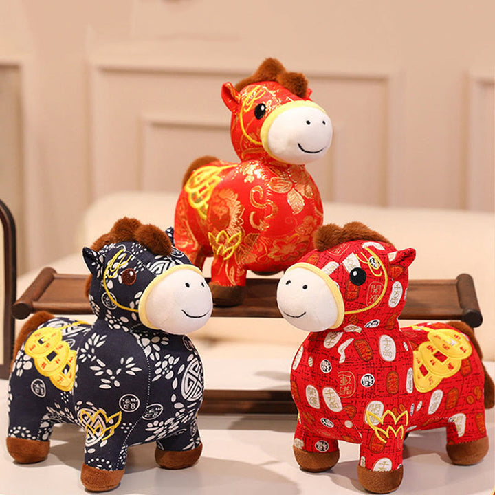 Buddha Stones Year of the Horse Copper Coins Plush Doll Home Decoration - image 14