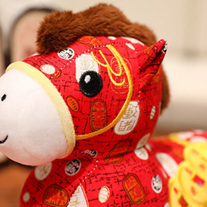 Buddha Stones Year of the Horse Copper Coins Plush Doll Home Decoration - image 4