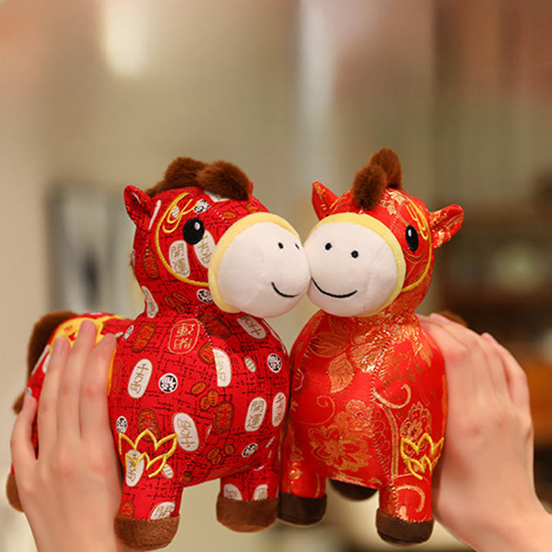 Buddha Stones Year of the Horse Copper Coins Plush Doll Home Decoration - image 18