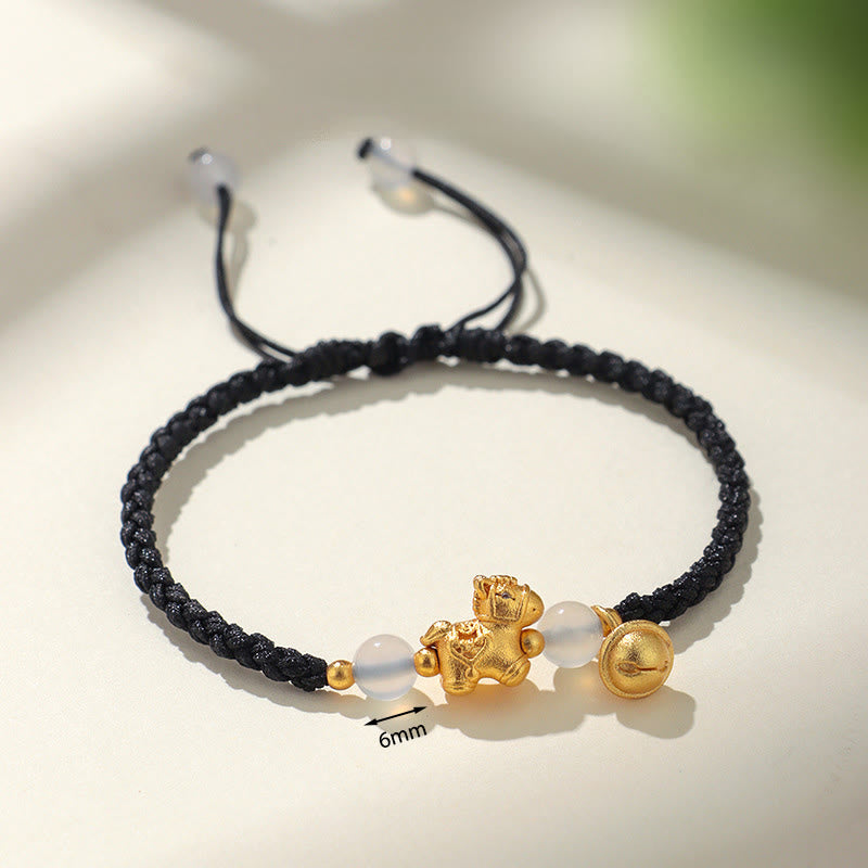 Buddha Stones Year Of The Horse Red String White Agate Connection Braided Bracelet - image 10