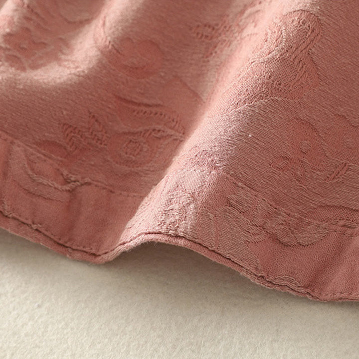 Buddha Stones Spring Plain Jacquard Design Women's Cotton Zen Long Sleeve Shirt - image 19