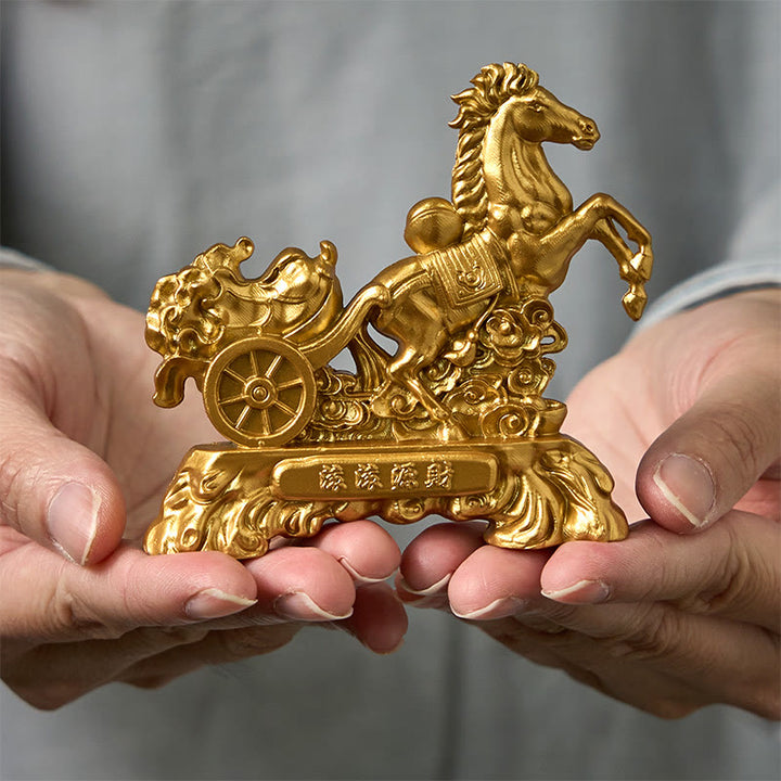 Buddha Stones "Get Rich Now" Year of the Horse Cabbage Ingot Home Decoration - Horse Cabbage 8.5*8 cm - image 0