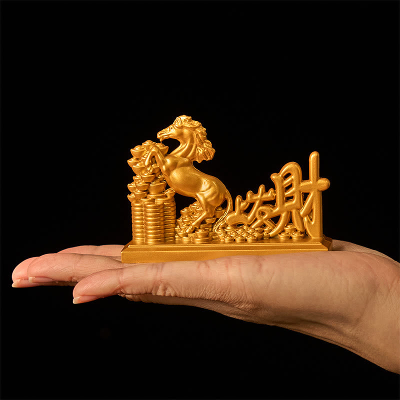 Buddha Stones "Get Rich Now" Year of the Horse Ingots Prosperity Home Decoration - image 1