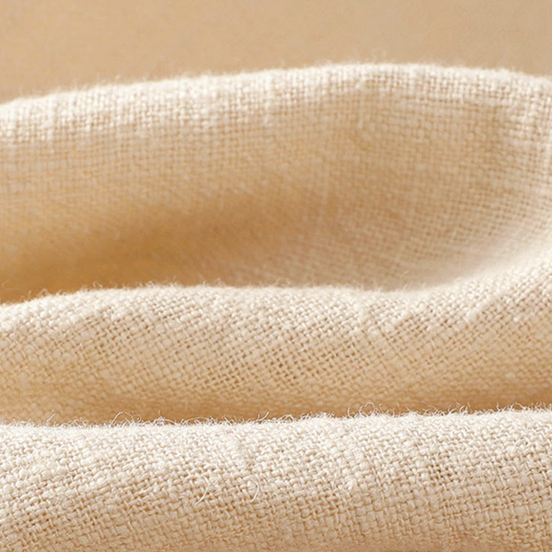 Buddha Stones Color Contrast Design Chinese Frog-Button Long Sleeve Women's Linen Shirt - image 15