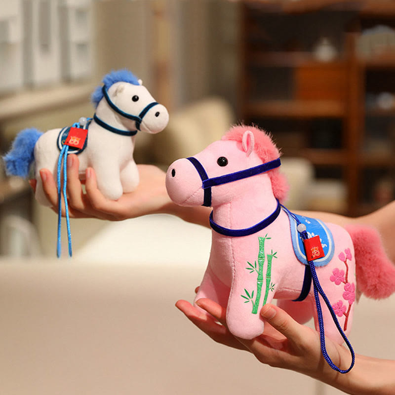 Buddha Stones Year of the Horse Bamboo Dragon Lotus Phoenix Plush Doll Home Decoration - image 8