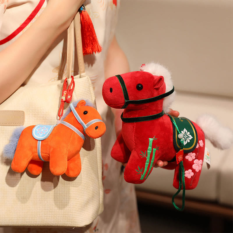 Buddha Stones Year of the Horse Bamboo Dragon Lotus Phoenix Plush Doll Home Decoration - image 5