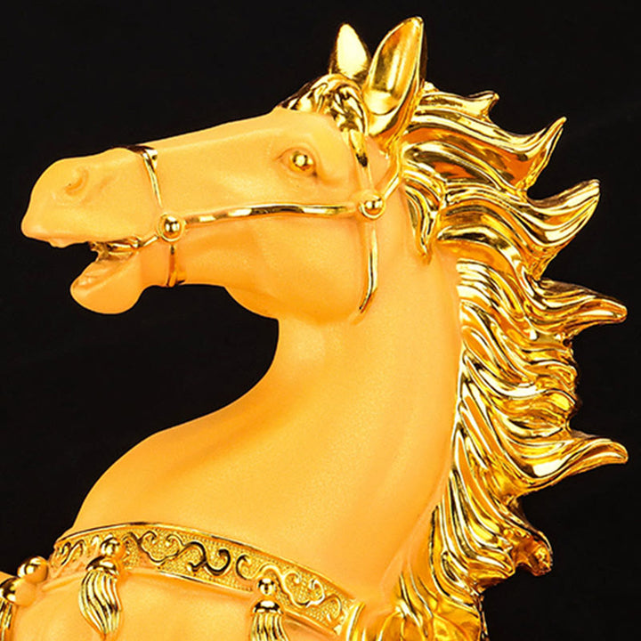Buddha Stones  "Good Fortune" Year of the Horse Treasure Bowl Ingots Wealth Resin Home Decoration - image 9