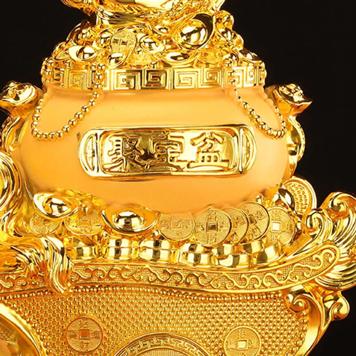 Buddha Stones  "Good Fortune" Year of the Horse Treasure Bowl Ingots Wealth Resin Home Decoration - image 10