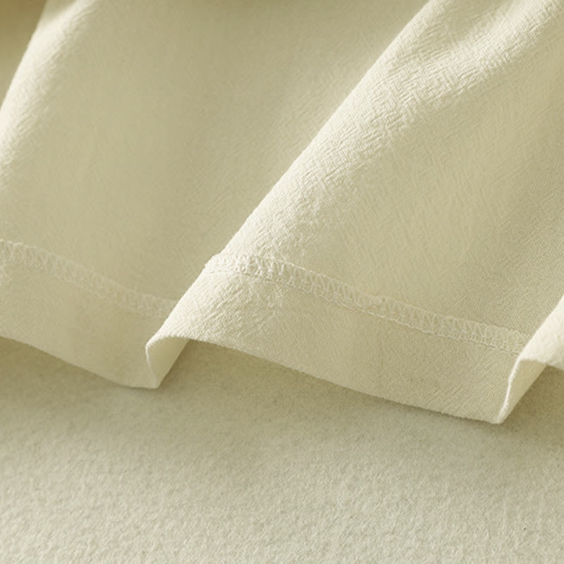 Buddha Stones Asymmetrical Front Frog-button Long Sleeve Women's Cotton Shirt - image 15