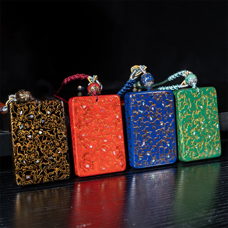 Buddha Stones Handcrafted Lacquer Craft Sandalwood Protection Pendant Necklace - image 23